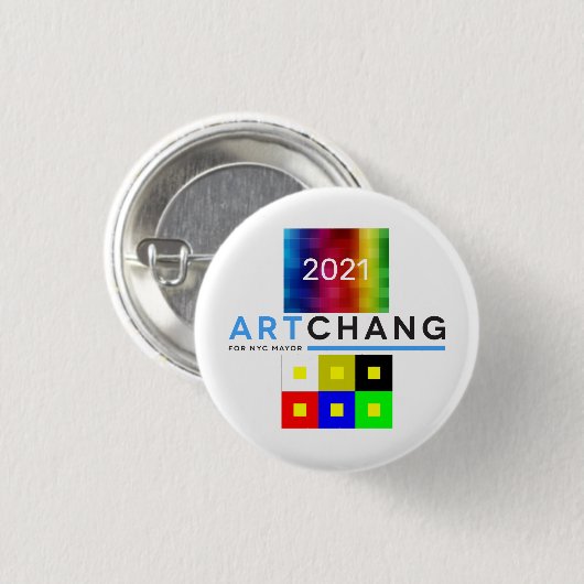 Art Chang NYC Mayor 2021 Ronde Button 3,2 Cm (Voorkant /achterkant)