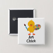 Art Chick Button (Voorkant /achterkant)