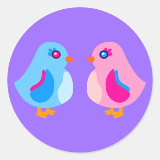 Art Chicken Ronde Sticker (Voorkant)