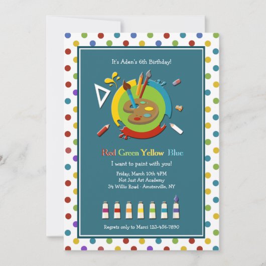 Art Class Invitation Kaart (Voorkant)