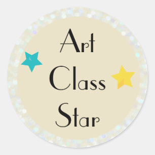 Art Class Star with Stars Ronde Sticker