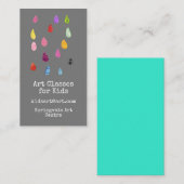 Art Classes for Kids business raindrops Visitekaartje (Voorkant / Achterkant)