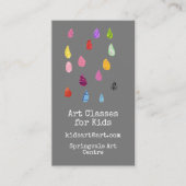Art Classes for Kids business raindrops Visitekaartje (Voorkant)