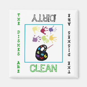 Art Clean Dirty Dishwaser Magnet