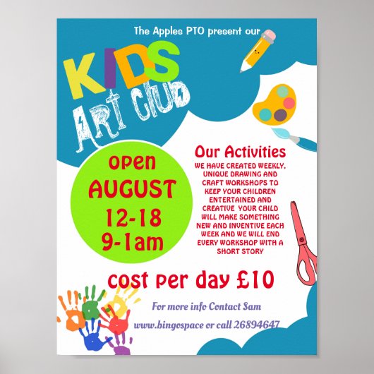 Art club-evenement poster (Voorkant)