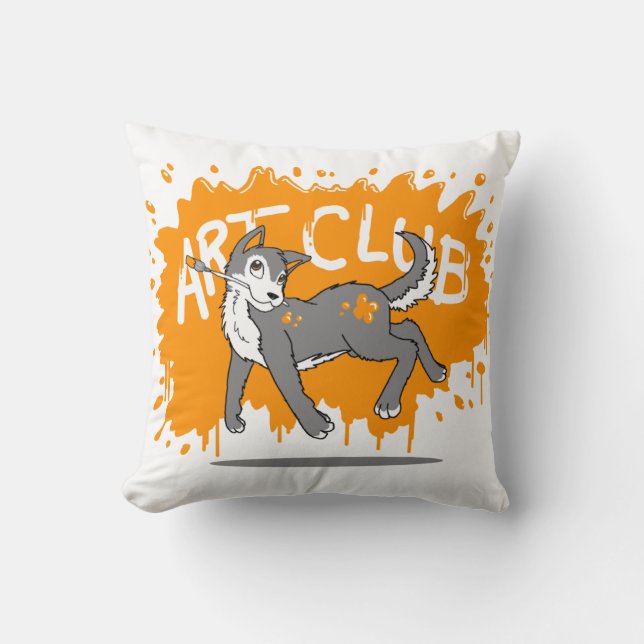 Art Club Husky Worpillow Kussen (Voorkant)