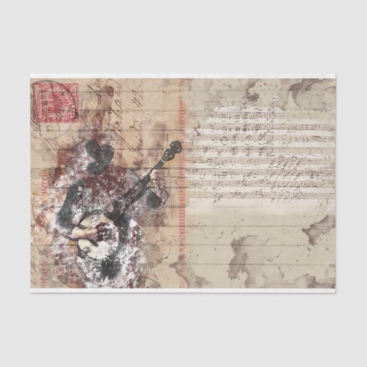 Art Collage Bango Music 31 Decoupage Tissuepapier (Voorkant)