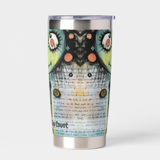 Art collage dame 10 geïsoleerde drinkbeker (Links)