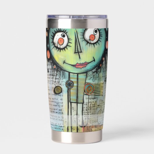 Art collage dame 10 geïsoleerde drinkbeker (Achterkant)