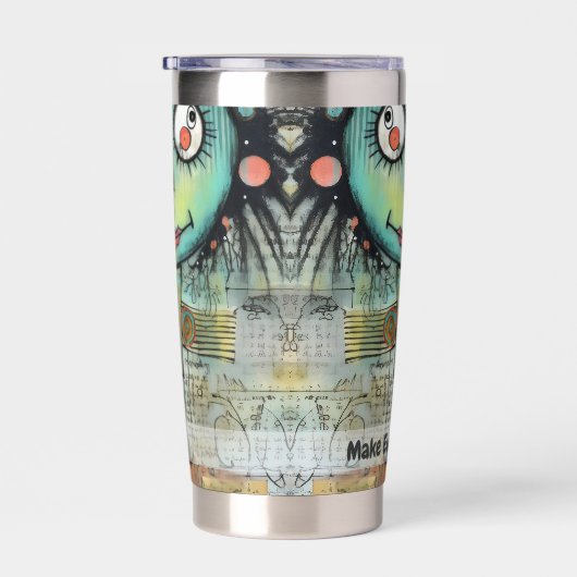 Art collage dame 10 geïsoleerde drinkbeker (Rechts)