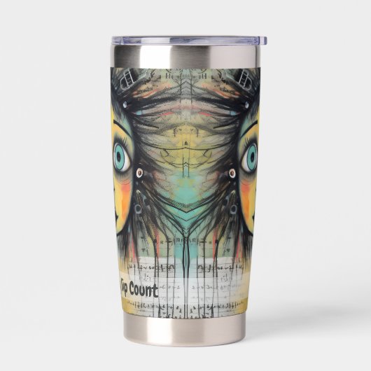 Art collage dame 12 geïsoleerde drinkbeker (Links)