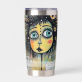 Art collage dame 12 geïsoleerde drinkbeker (Achterkant)