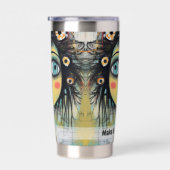 Art collage dame 12 geïsoleerde drinkbeker (Rechts)