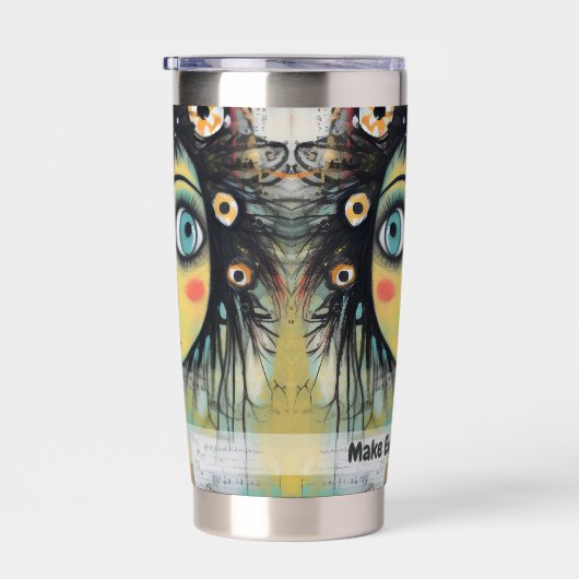 Art collage dame 12 geïsoleerde drinkbeker (Rechts)