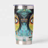 Art collage dame 3 geïsoleerde drinkbeker (Rechts)