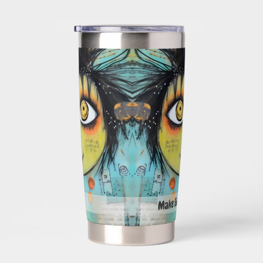 Art collage dame 3 geïsoleerde drinkbeker (Rechts)