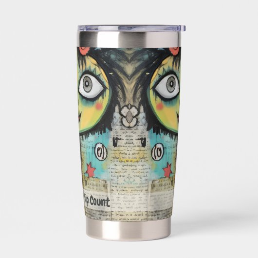 Art collage dame 4 geïsoleerde drinkbeker (Links)