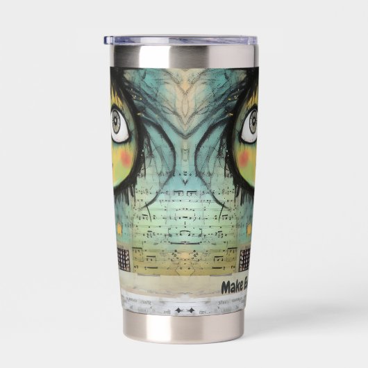 Art collage dame 4 geïsoleerde drinkbeker (Rechts)