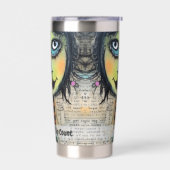 Art collage dame 5 geïsoleerde drinkbeker (Links)