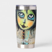 Art collage dame 5 geïsoleerde drinkbeker (Achterkant)