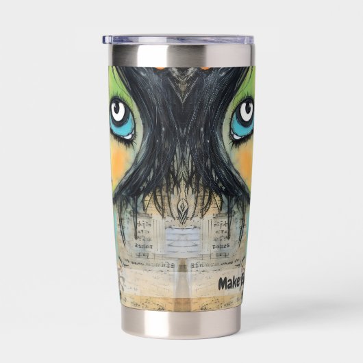 Art collage dame 5 geïsoleerde drinkbeker (Rechts)