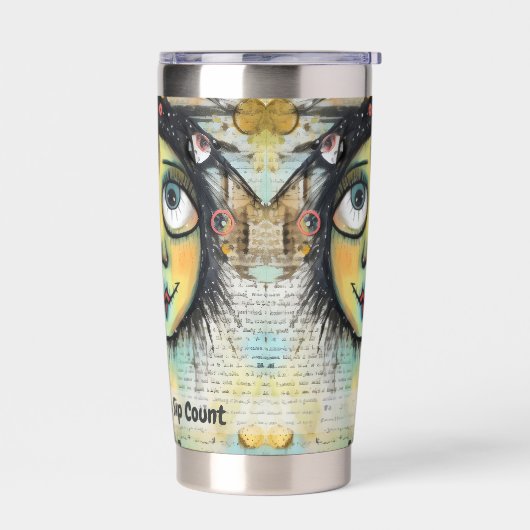 Art collage dame 6 geïsoleerde drinkbeker (Links)