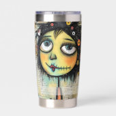 Art collage dame 6 geïsoleerde drinkbeker (Achterkant)