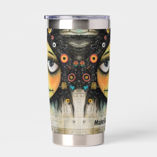 Art collage dame 6 geïsoleerde drinkbeker (Rechts)