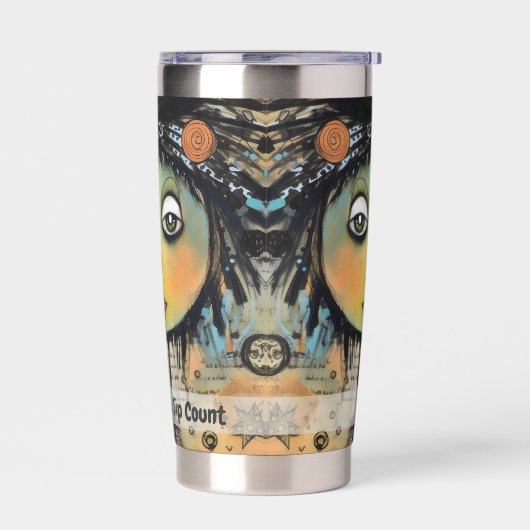 Art collage dame 7 geïsoleerde drinkbeker (Links)