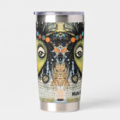 Art collage dame 7 geïsoleerde drinkbeker (Rechts)