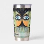 Art collage dame 8 geïsoleerde drinkbeker (Links)