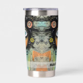 Art collage dame 8 geïsoleerde drinkbeker (Rechts)