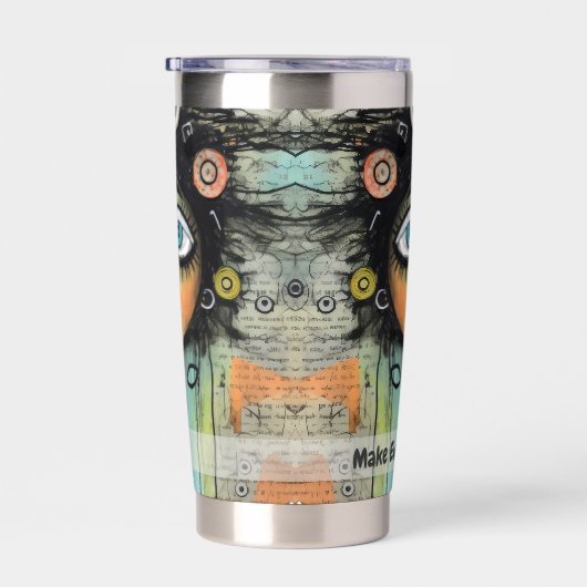 Art collage dame 8 geïsoleerde drinkbeker (Rechts)