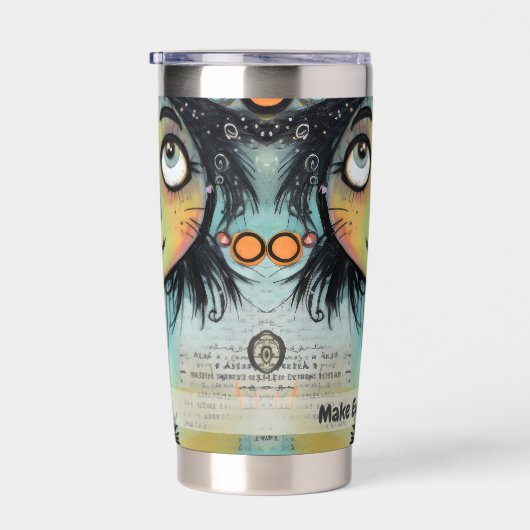 Art collage dame 9 geïsoleerde drinkbeker (Rechts)