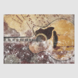 Art Collage Guitar Music 34 15x20-decoupage Tissuepapier