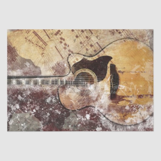 Art Collage Guitar Music 34 15x20-decoupage Tissuepapier (Voorkant)
