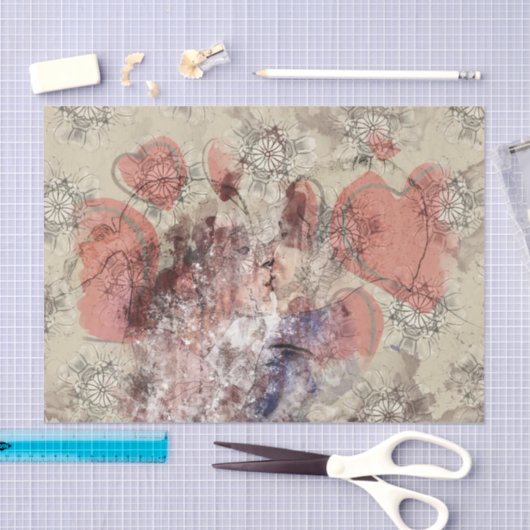 Art Collage Hearts 24 ontkoppeling Tissuepapier (Craft)