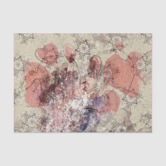 Art Collage Hearts 24 ontkoppeling Tissuepapier (Voorkant)