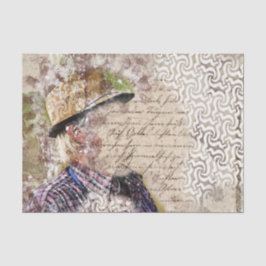 Art Collage Man 27 Ontkoppeling Tissuepapier