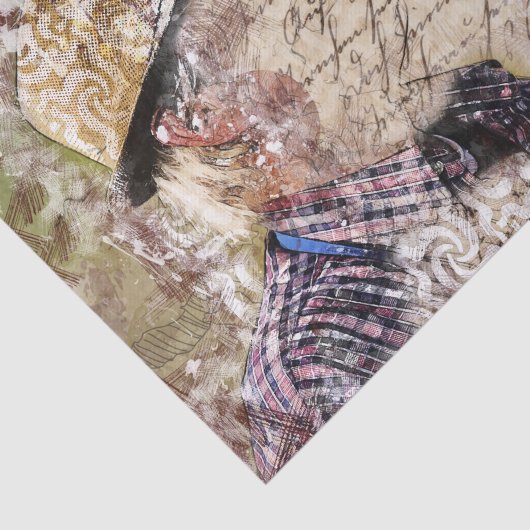 Art Collage Man 27 Ontkoppeling Tissuepapier (Detail)