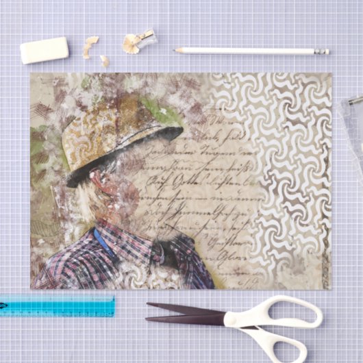 Art Collage Man 27 Ontkoppeling Tissuepapier (Craft)