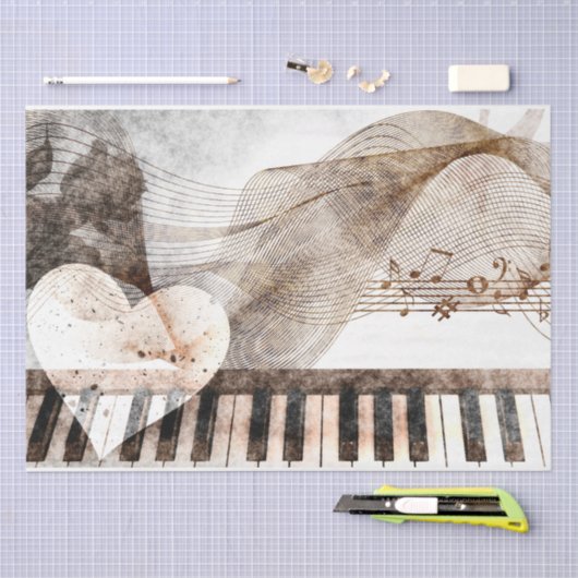Art Collage Music Piano 30-decoupage Tissuepapier (Craft)