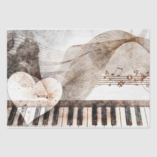 Art Collage Music Piano 30-decoupage Tissuepapier (Voorkant)