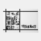 ART COLLAGE zwart-wit en uw ideeën Deurmat (Voorkant)