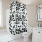 ART COLLAGE zwart-wit en uw ideeën Douchegordijn (In situ)