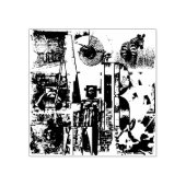 ART COLLAGE zwart-wit en uw ideeën Rubberstempel (Afrduk)