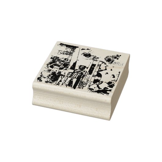 ART COLLAGE zwart-wit en uw ideeën Rubberstempel (Stempel)