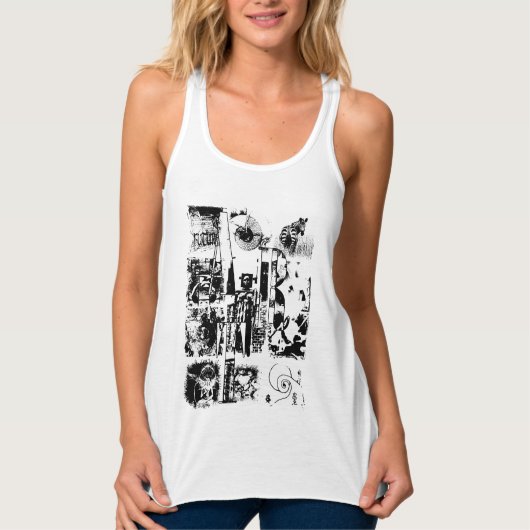 ART COLLAGE zwart-wit en uw ideeën Tanktop (Voorkant)
