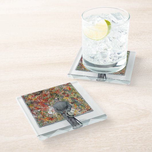 Art Connoisseur van Norman Rockwell Glazen Onderzetter (Schuin)