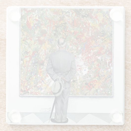 Art Connoisseur van Norman Rockwell Glazen Onderzetter (Achterkant)